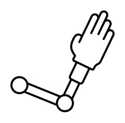 Poster - Robotic arm icon. Element of prosthetics thin line icon on white background