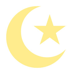 Poster - Moon star Ramadan icon. Simple color elements of islam icons for ui and ux, website or mobile application on white background