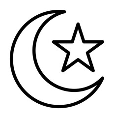 Poster - Moon star Ramadan icon. Simple line elements of islam icons for ui and ux, website or mobile application on white background