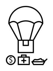 Poster - assist help support icon. Element of social problem and refugee icon on white background