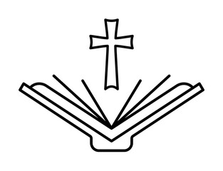 Poster - Bible, book, holy icon. Simple line, outline religion icons for ui and ux, website or mobile application on white background