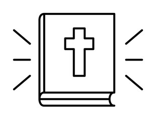 Poster - Bible, book, holy icon. Simple line, outline religion icons for ui and ux, website or mobile application on white background
