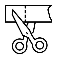 Poster - Scissors, cloth icon. Simple line, outline elements of tailor for ui and ux, website or mobile application on white background