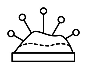 Poster - Pincushion, pin icon. Simple line, outline elements of tailor for ui and ux, website or mobile application on white background