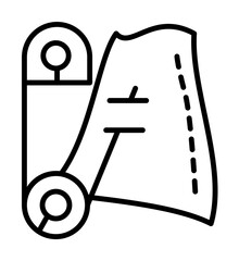 Poster - Cloth, pin icon. Simple line, outline elements of tailor for ui and ux, website or mobile application on white background