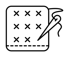 Poster - Needle, embroidery, cloth icon. Simple line, outline elements of tailor for ui and ux, website or mobile application on white background
