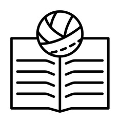 Poster - Book, yarn ball icon. Simple line, outline elements of tailor for ui and ux, website or mobile application on white background