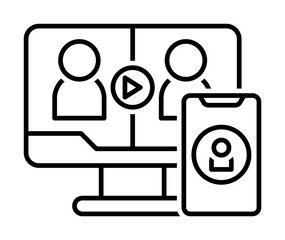 Fototapete - Smartphone video call icon. Element of smartphone on white background