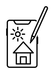 Poster - Smartphone drawing icon. Element of smartphone on white background