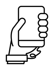 Fototapete - Hand, smartphone, handcuffs icon. Element of social addict icon on white background
