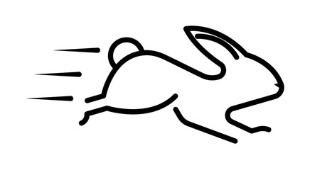 Poster - speed rabbit icon. Element of speed for mobile concept and web apps illustration. Thin line icon for website design and development, app development. Premium icon on white background
