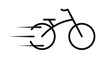 Poster - speed bicycle icon. Element of speed for mobile concept and web apps illustration. Thin line icon for website design and development, app development. Premium icon on white background
