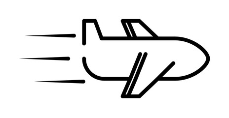 Poster - speed airplane icon. Element of speed for mobile concept and web apps illustration. Thin line icon for website design and development, app development. Premium icon on white background