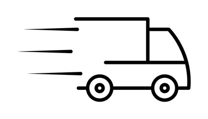 Poster - speed delivery truck icon. Element of speed for mobile concept and web apps illustration. Thin line icon for website design and development, app development. Premium icon on white background