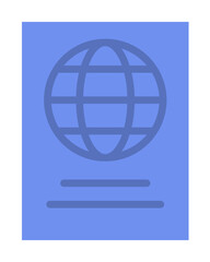 Fototapete - Passport, document icon. Simple color elements of vacation icons for ui and ux, website or mobile application on white background