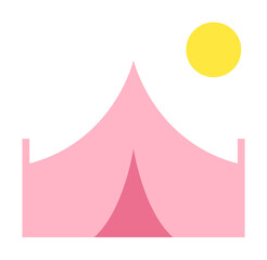 Poster - Tent, sun icon. Simple color elements of vacation icons for ui and ux, website or mobile application on white background