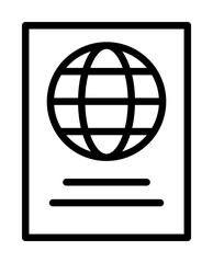 Fototapete - Passport, document icon. Simple line, outline elements of vacation icons for ui and ux, website or mobile application on white background