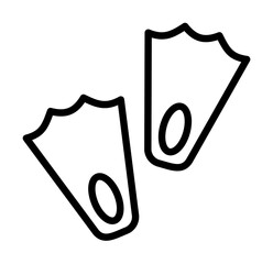Poster - Flippers, sport icon. Simple line, outline elements of vacation icons for ui and ux, website or mobile application on white background