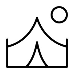 Poster - Tent, sun icon. Simple line, outline elements of vacation icons for ui and ux, website or mobile application on white background