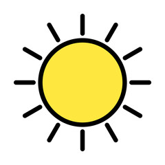 Poster - Sun, weather icon. Simple color with outline elements of vacation icons for ui and ux, website or mobile application on white background