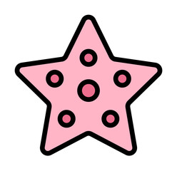 Poster - Starfish, animal icon. Simple color with outline elements of vacation icons for ui and ux, website or mobile application on white background