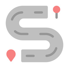 Poster - route icon. simple color elements of taxi service icons for ui and ux, website or mobile application