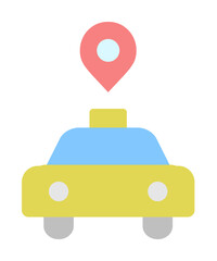 Poster - Location icon. Simple color elements of taxi service icons for ui and ux, website or mobile application on white background