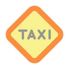 Canvas Print - Sign icon. Simple color elements of taxi service icons for ui and ux, website or mobile application on white background