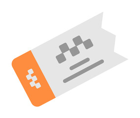 Poster - Ticket icon. Simple color elements of taxi service icons for ui and ux, website or mobile application on white background