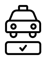 Poster - Taxi, approved icon. Simple line, outline elements of taxi service icons for ui and ux, website or mobile application on white background