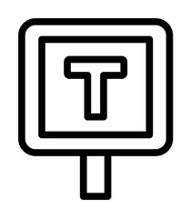 Poster - Taxi stop, sign icon. Simple line, outline elements of taxi service icons for ui and ux, website or mobile application on white background