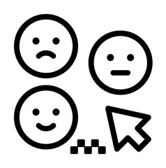 Poster - Feedback, emoji icon. Simple line, outline elements of taxi service icons for ui and ux, website or mobile application on white background
