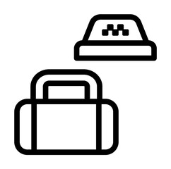 Poster - Luggage icon. Simple line, outline elements of taxi service icons for ui and ux, website or mobile application on white background