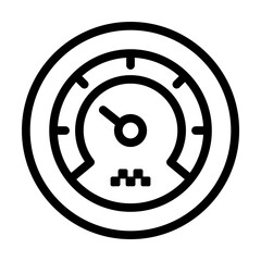Poster - Speedometer icon. Simple line, outline elements of taxi service icons for ui and ux, website or mobile application on white background