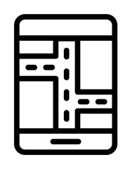 Poster - Gps, smartphone icon. Simple line, outline elements of taxi service icons for ui and ux, website or mobile application on white background