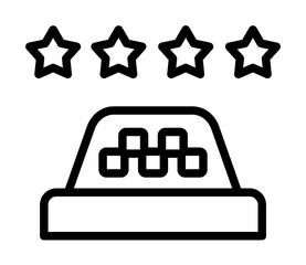 Poster - Rating, stars icon. Simple line, outline elements of taxi service icons for ui and ux, website or mobile application on white background