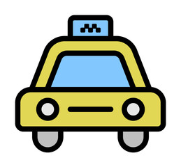 Canvas Print - Taxi, car icon. Simple color with outline elements of taxi service icons for ui and ux, website or mobile application on white background