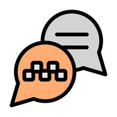 Poster - Conversation icon. Simple color with outline elements of taxi service icons for ui and ux, website or mobile application on white background