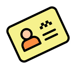 Poster - Id Card icon. Simple color with outline elements of taxi service icons for ui and ux, website or mobile application on white background
