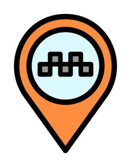 Poster - Placeholder icon. Simple color with outline elements of taxi service icons for ui and ux, website or mobile application on white background