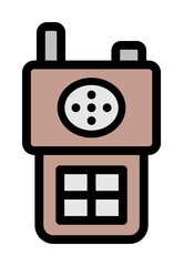 Poster - Walkie talkie icon. Simple color with outline elements of taxi service icons for ui and ux, website or mobile application on white background