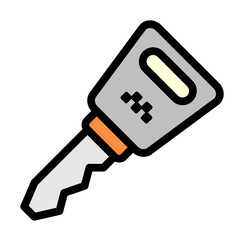 Poster - Car key icon. Simple color with outline elements of taxi service icons for ui and ux, website or mobile application on white background