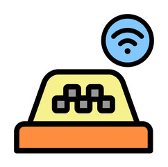 Poster - Taxi, sign icon. Simple color with outline elements of taxi service icons for ui and ux, website or mobile application on white background