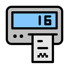 Poster - Taximeter icon. Simple color with outline elements of taxi service icons for ui and ux, website or mobile application on white background