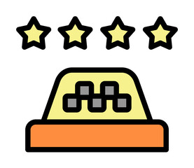 Poster - Rating, stars icon. Simple color with outline elements of taxi service icons for ui and ux, website or mobile application on white background