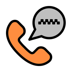 Poster - Call, bulb icon. Simple color with outline elements of taxi service icons for ui and ux, website or mobile application on white background