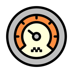 Poster - Speedometer icon. Simple color with outline elements of taxi service icons for ui and ux, website or mobile application on white background