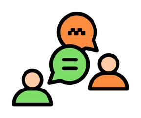 Poster - Conversation icon. Simple color with outline elements of taxi service icons for ui and ux, website or mobile application on white background