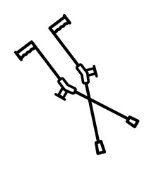 Poster - Crutch walk icon. Simple line, outline elements of traumatology icons for ui and ux, website or mobile application on white background