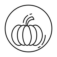 Canvas Print - Pumpkin, vegan icon. Simple line, outline elements of vegetarian icons for ui and ux, website or mobile application on white background